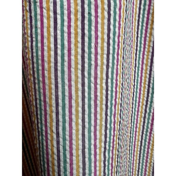 Boca Bay Button Up Shirt Blouse Short Sleeve Seersucker Pink Stripe Women’s - Picture 7 of 10
